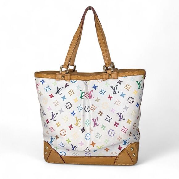 Rare 2011 LOUIS VUITTON Takashi Murakami Multicolor Sharleen MM Tote Bag - Picture 2 of 16